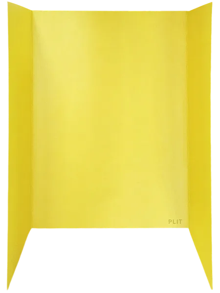 Tablero Plegable Tri-Fold 48" x 36" para Presentaciones, Amarillo