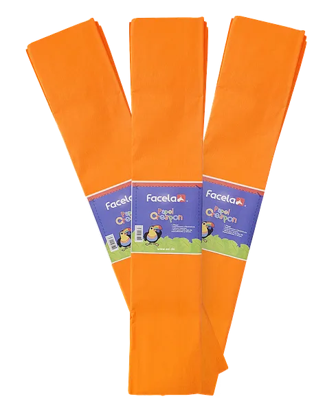 Papel Crepé Naranja Neon, 150 cm - 10 pcs