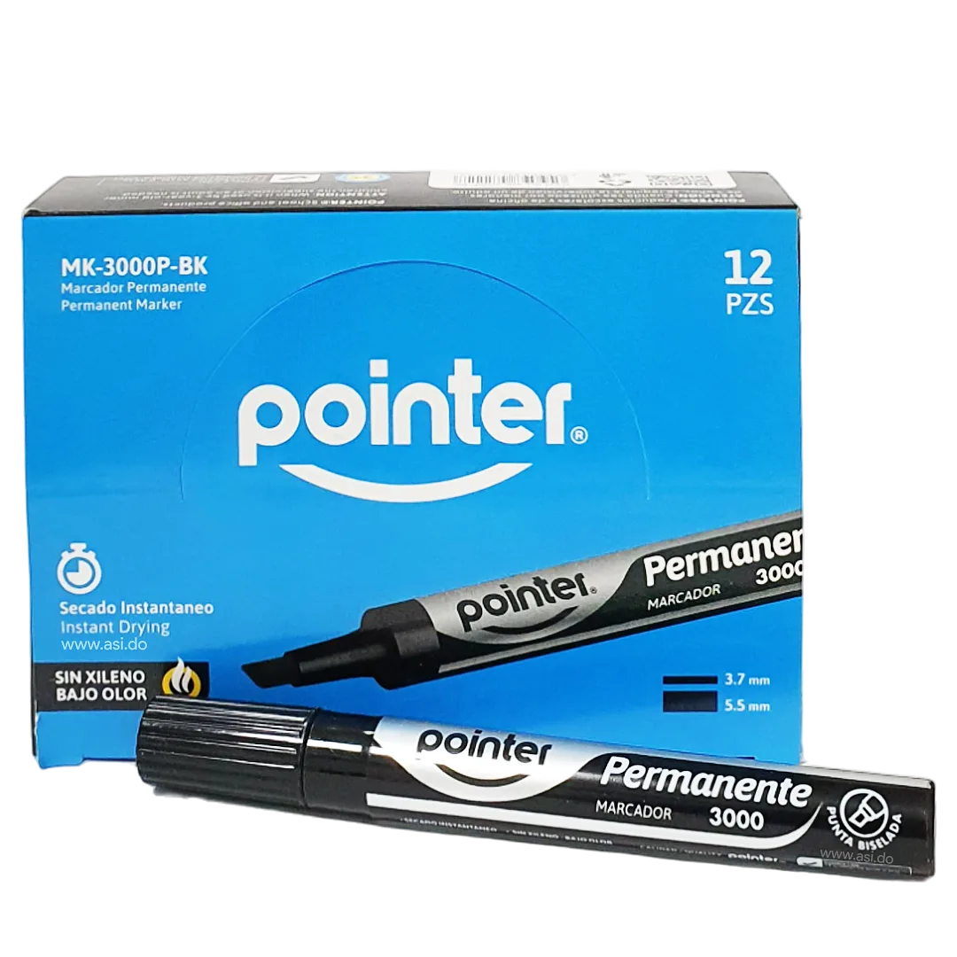 Marcador Permanente Grueso, Negro - Pointer MK-3000P