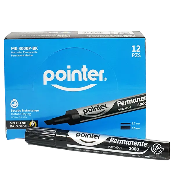 Marcador Permanente Grueso, Negro - Pointer MK-3000P
