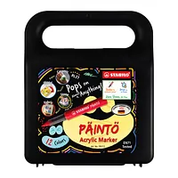 Set de Marcadores Acrílicos STABILO PAINTO, 12 colores