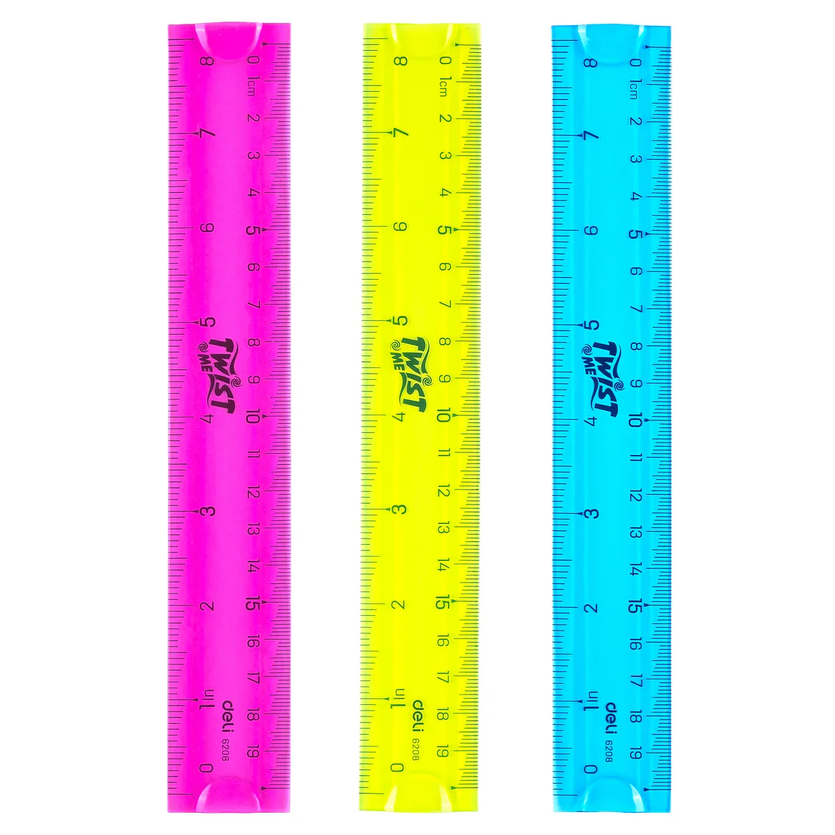 Regla Plástica Super Flexible 8" / 20 cm - Deli Twist Me 6208