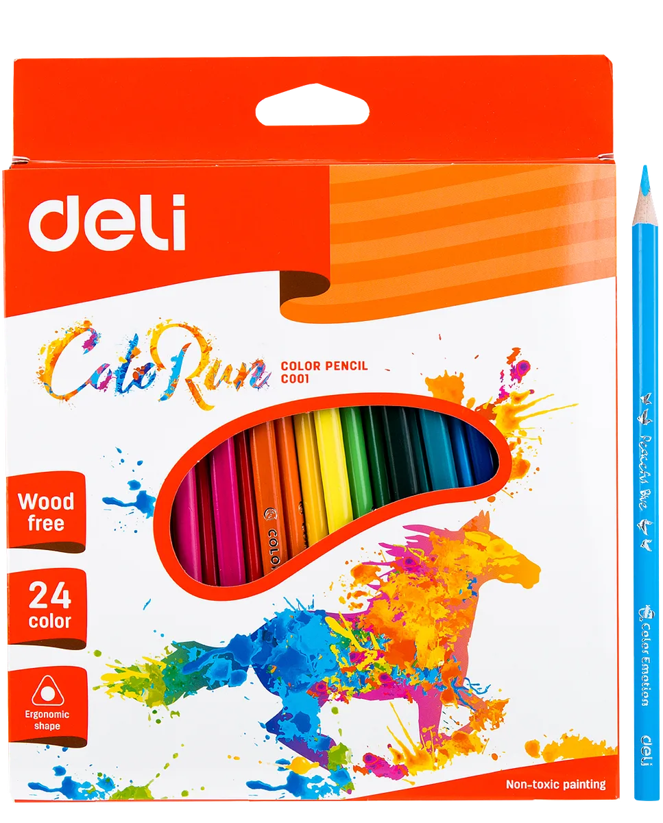 Lápices de Colores Largos, 24 pcs - Deli C00120
