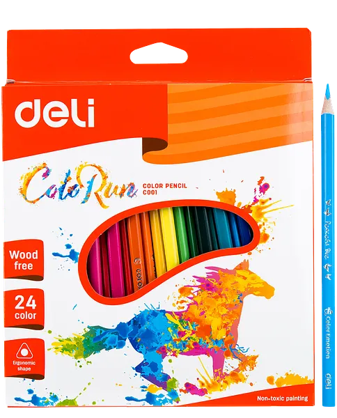 Lápices de Colores Largos, 24 pcs - Deli C00120