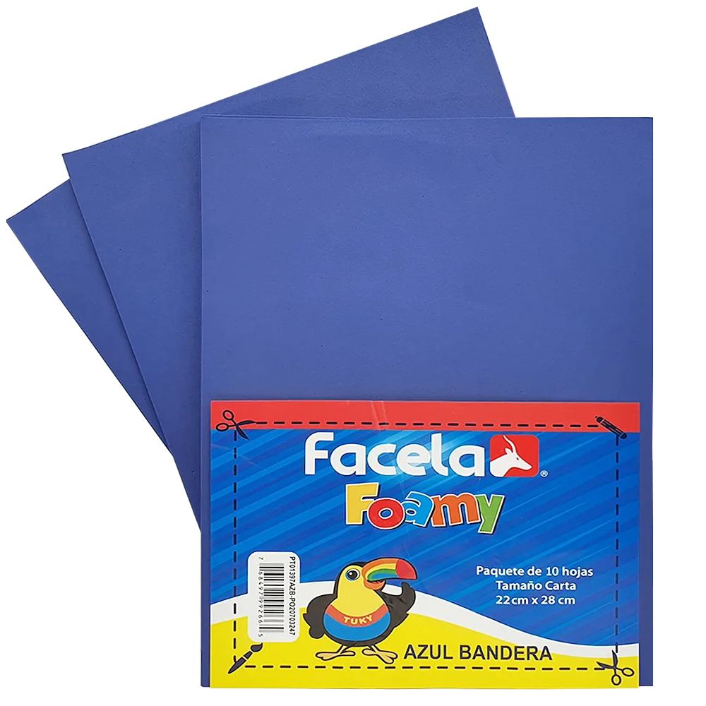 Foamy Liso 9" x 12", Color Azul Oscuro, 10 Hojas