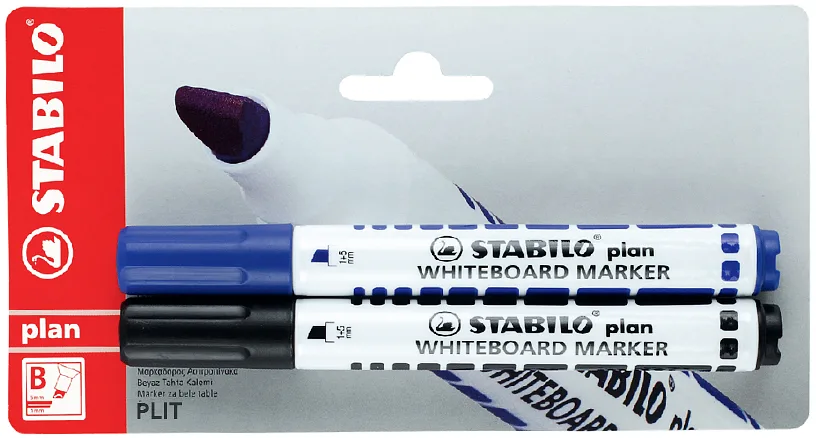 Set de Marcadores de Pizarra Stabilo Plan 643, Punta Biselada 1-5 mm