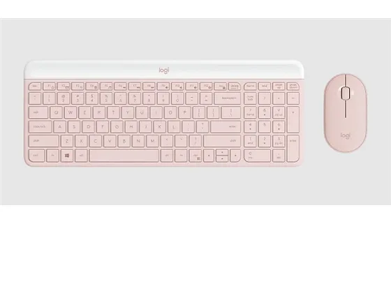 Combo Logitech MK470 Slim Teclado y Mouse Inalámbricos Rosa