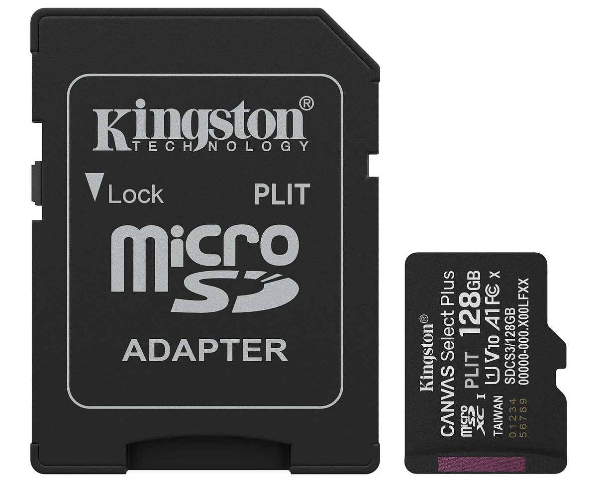 Memoria MicroSD Kingston 128GB Clase 10 UHS-I A1 con Adaptador SD