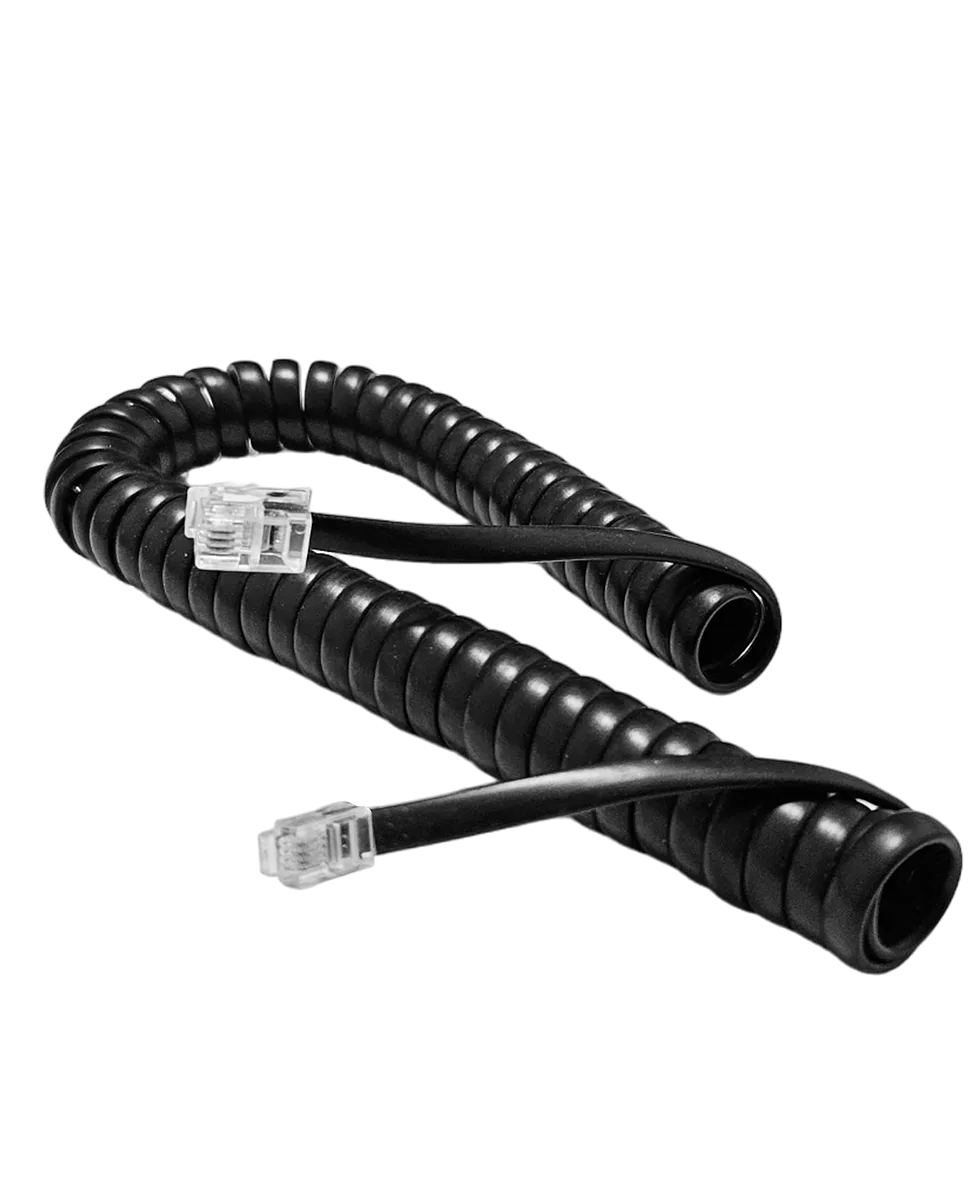 Cordon para Teléfono RJ9 con Cable en Espiral, Gris Grafito