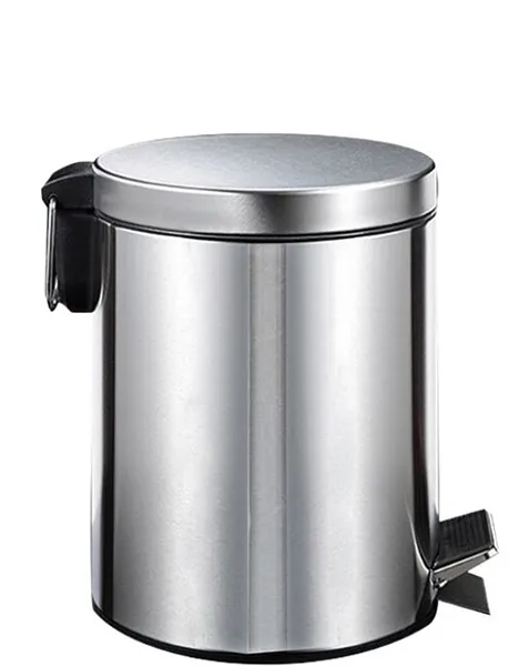 Cesto de Metal Redondo Foska con Pedal, 8 Litros