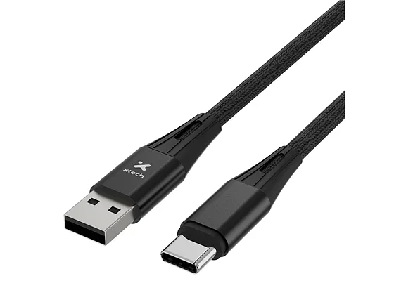 Cable Trenzado Xtech XTC-512 USB-A a USB-C, 6 Pies Negro
