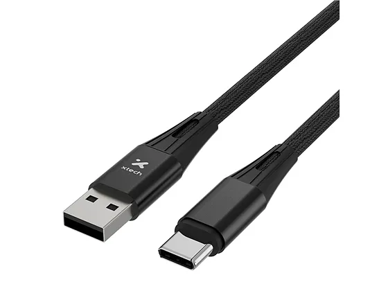 Cable Trenzado Xtech XTC-512 USB-A a USB-C, 6 Pies Negro