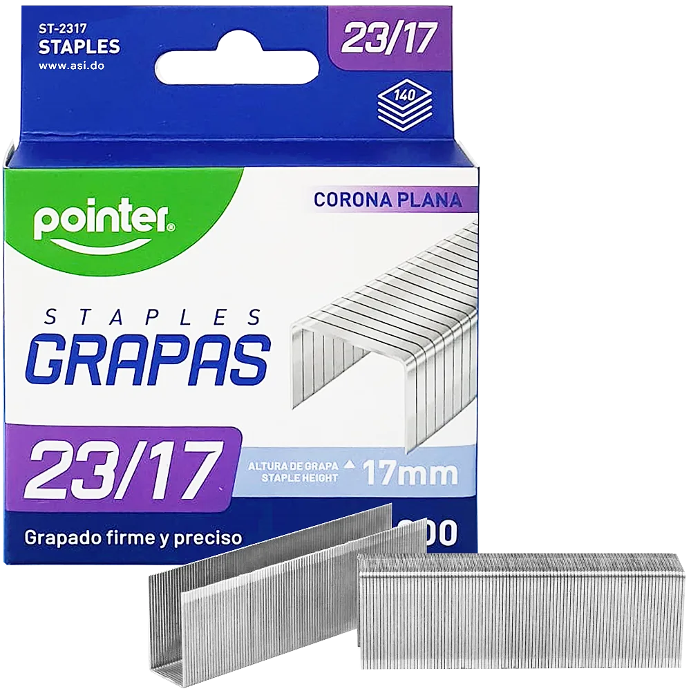 Grapas 23/17 (17mm) 1,000 pcs  - Pointer ST-2317
