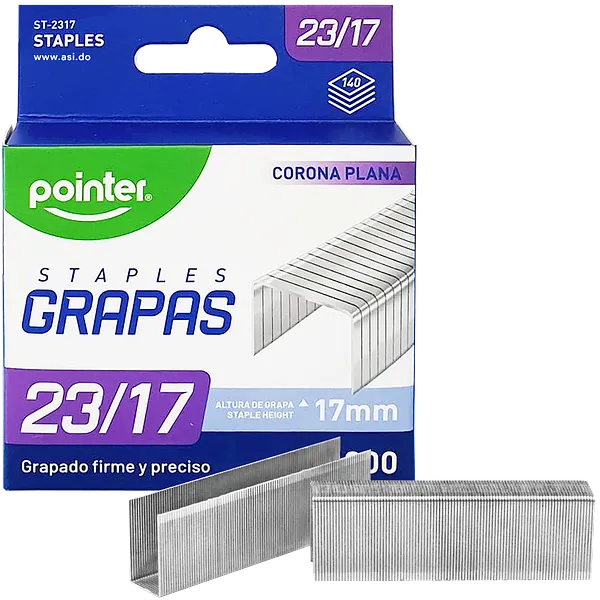 Grapas 23/17 (17mm) 1,000 pcs  - Pointer ST-2317