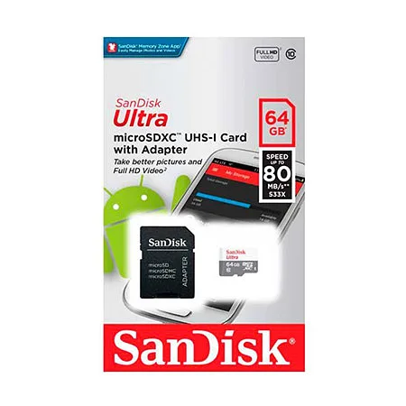Memoria MicroSD 64GB SanDisk Ultra