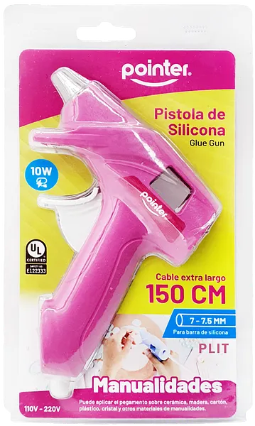 Pistola de Silicona Eléctrica Pequeña 110-220V, Rosada - Pointer PS-10