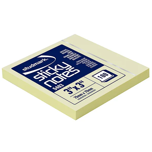 Nota Adhesiva (Post-it) 3x3 Amarillo Pastel - Studmark Sticky Note