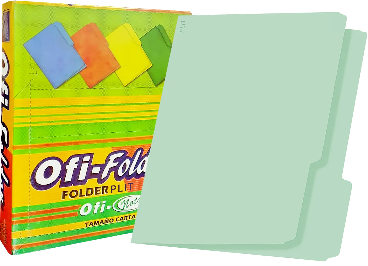Folders Verde Pastel 8.5" x11", 100 pcs - Ofi-Nota 5018027