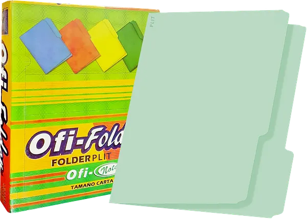 Folders Verde Pastel 8.5" x11", 100 pcs - Ofi-Nota 5018027