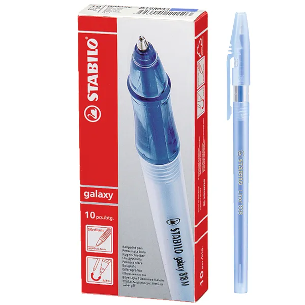 Bolígrafo STABILO Galaxy 818 Medio Azul, 10 pcs