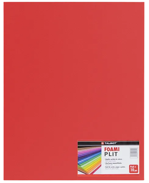 Cartulina Foami Liso 20" x 28" Rojo, 10 pcs - Talbot T-KRCL05