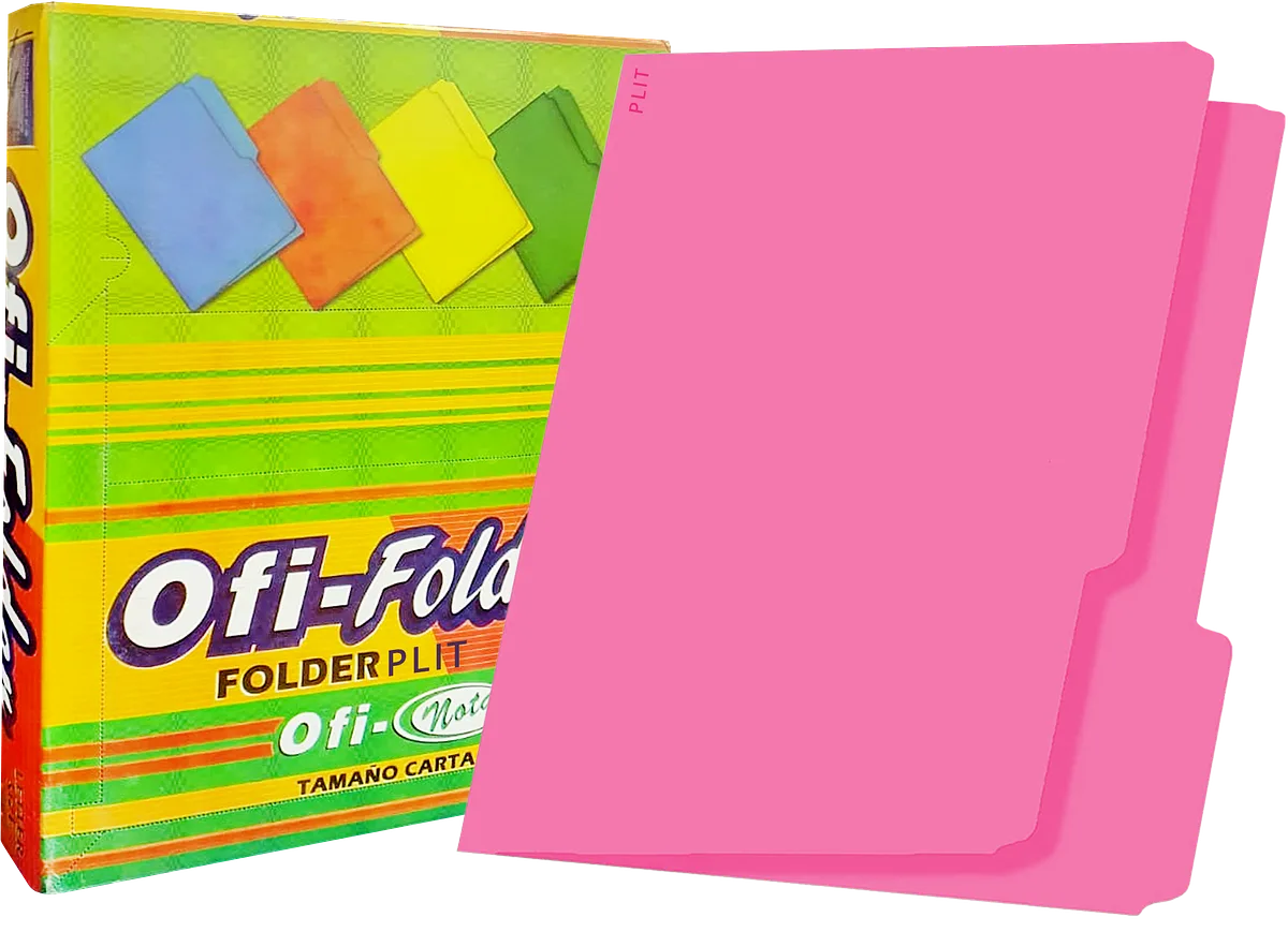 Folders Rosado Fucsia 8.5" x11", 100 pcs - Ofi-Nota 255534