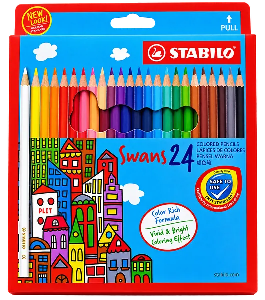 Lápices de Colores para Adultos STABILO Swans 24 Colores