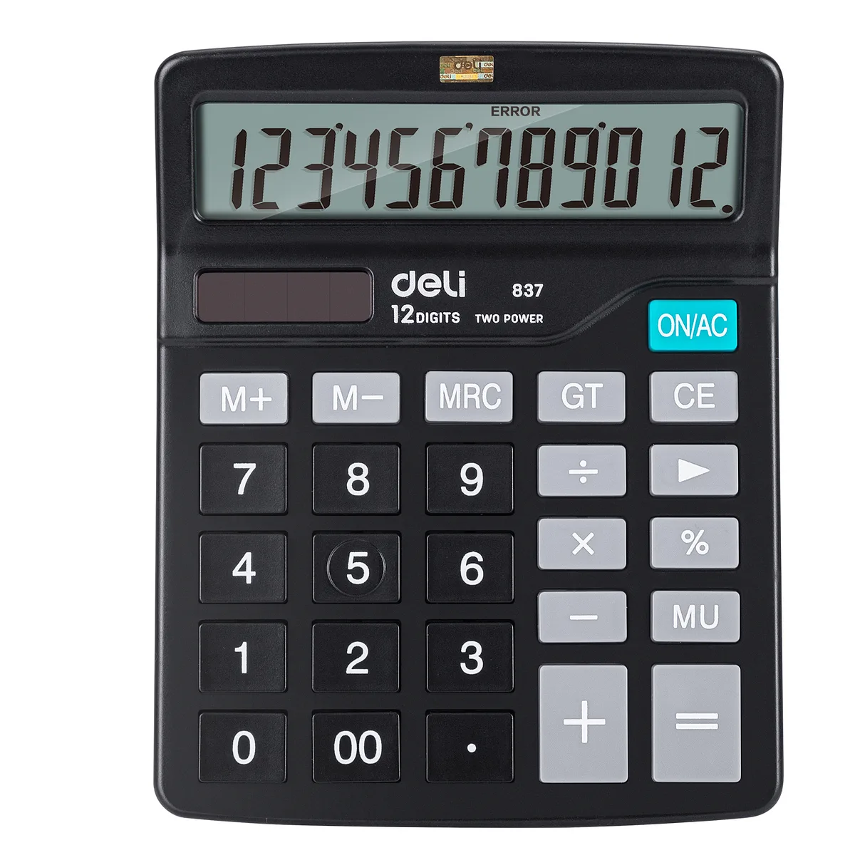 Calculadora Platanera de 12 Dígitos, Negra - Deli Easy 837