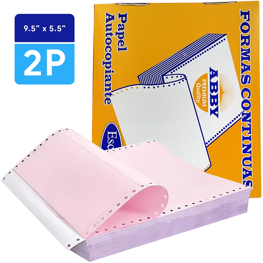Papel Continuo ABBY 9.5" x 5.5" - 2 Partes NCR