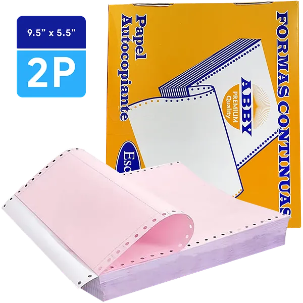 Papel Continuo ABBY 9.5" x 5.5" - 2 Partes NCR