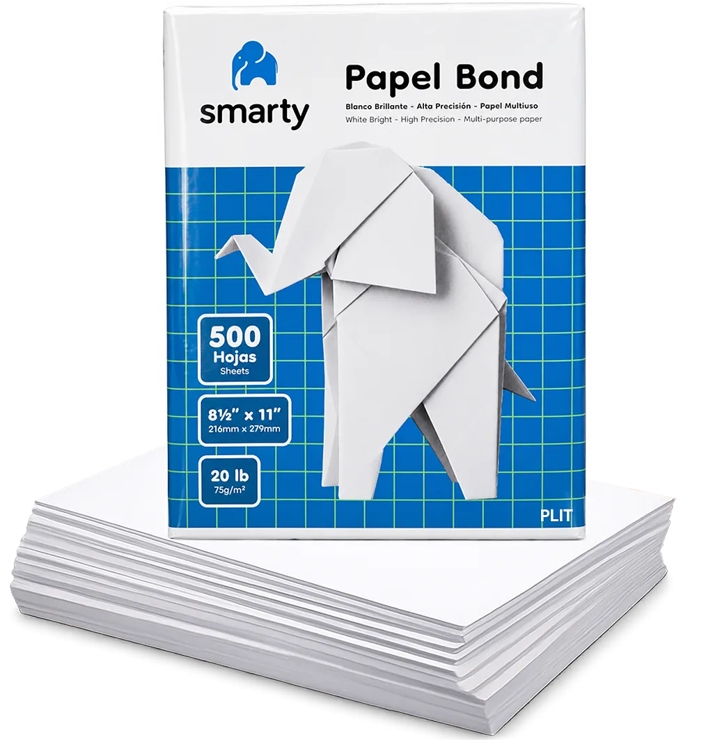 Resma de Papel Bond Smarty A4 Carta 8.5” x 11”, 500 Hojas