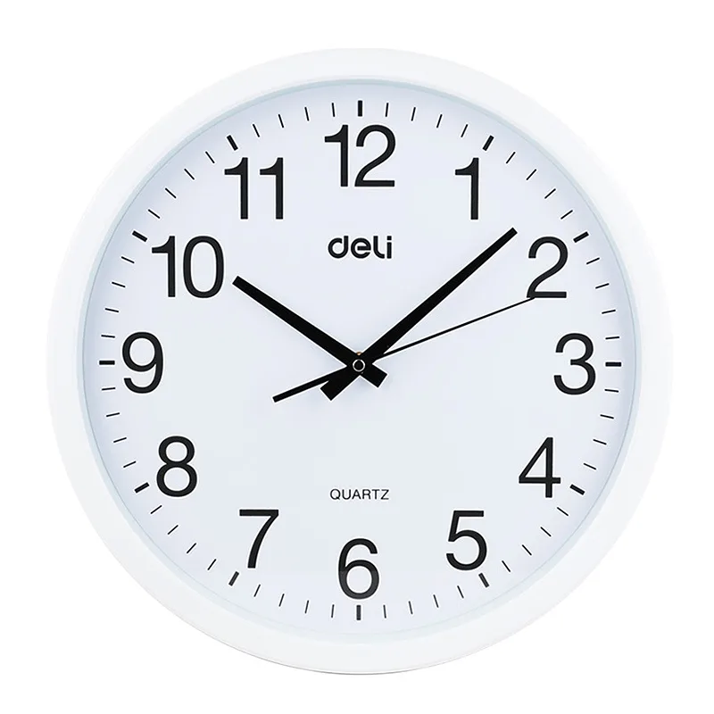 Reloj de Pared Clásico Redondo, Blanco