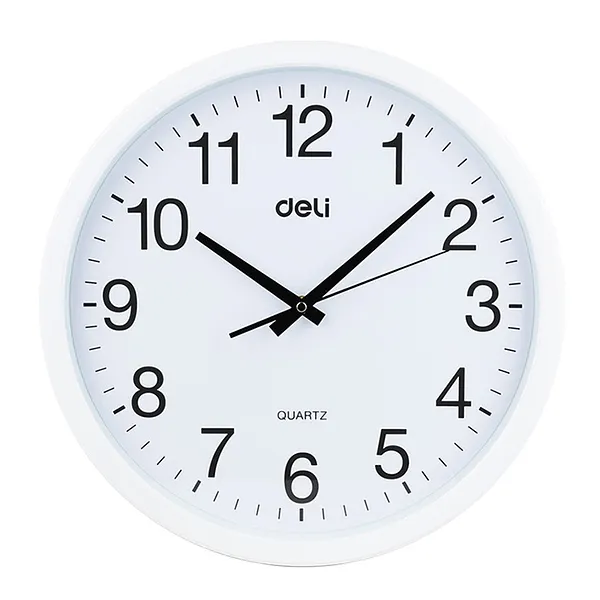 Reloj de Pared Clásico Redondo, Blanco