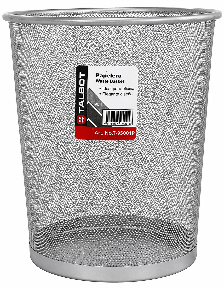 Cesto Metálico Mediano 13" Plateado Talbot T-95001P