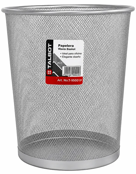 Cesto Metálico Mediano 13" Plateado Talbot T-95001P