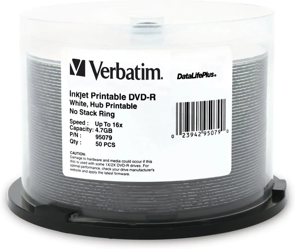DVD-R Verbatim Imprimible 4.7GB, 50 pcs - #95079