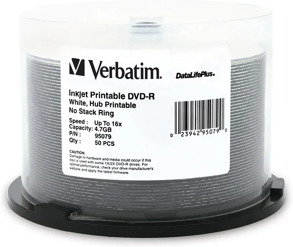DVD-R Verbatim Imprimible 4.7GB, 50 pcs - #95079