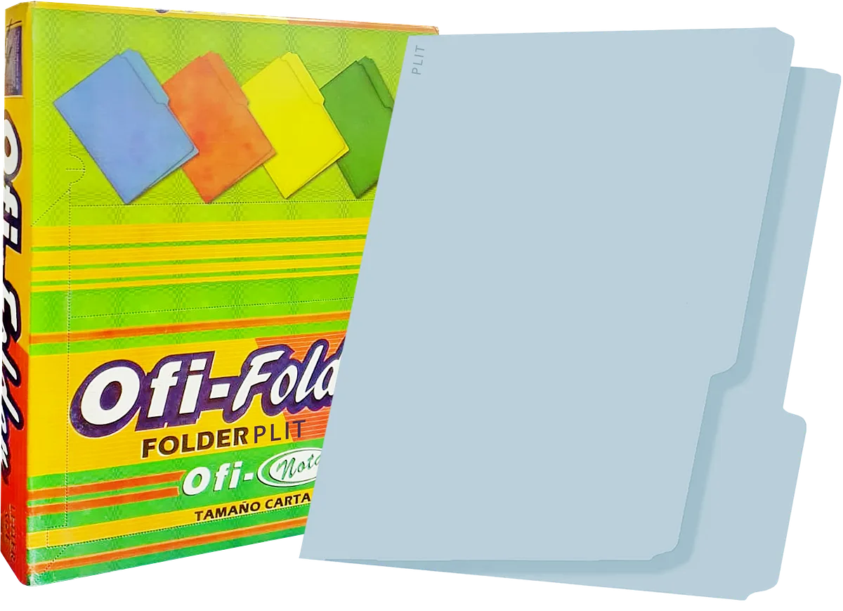 Folders Azul Pastel 8.5" x11", 100 pcs - Ofi-Nota 5018026