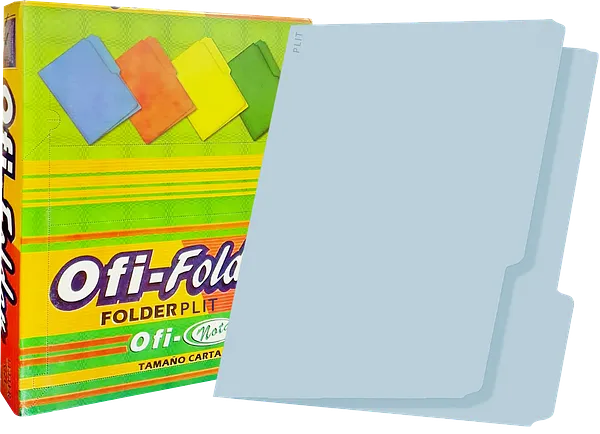 Folders Azul Pastel 8.5" x11", 100 pcs - Ofi-Nota 5018026