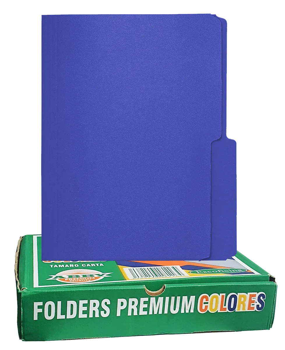 Folders ABBY 8 1/2" x 11" Azul Oscuro, 100 pcs