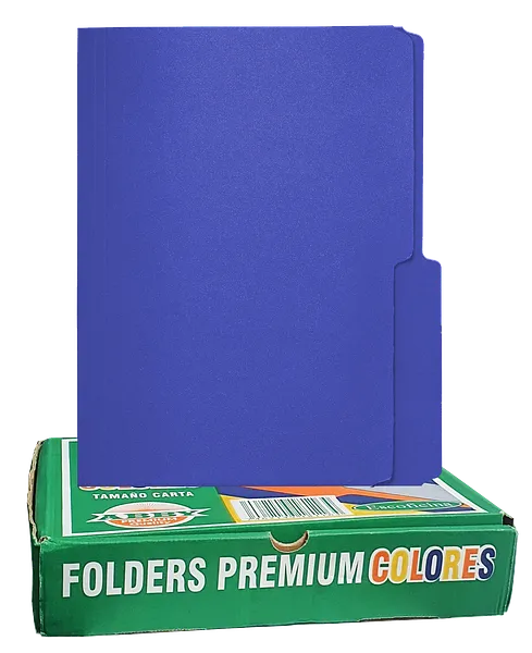 Folders ABBY 8 1/2" x 11" Azul Oscuro, 100 pcs