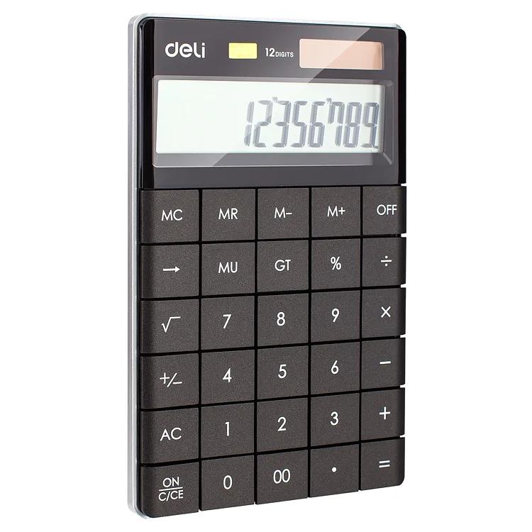 Calculadora 12 Dígitos de Estilo Moderno, Negra