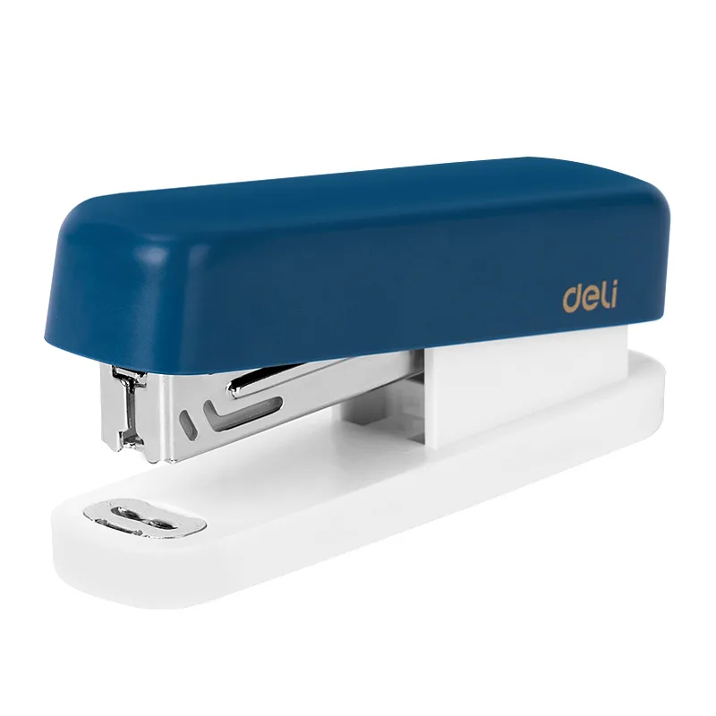 Grapadora Minimalista Deli para 15 Hojas, Azul