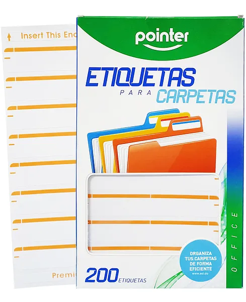 Etiquetas para Folder, Naranja, 200 pcs - Pointer PN-8001-OR