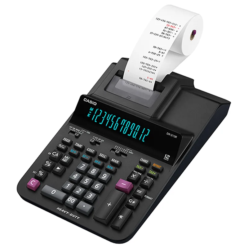 Calculadora Casio DR-210R-BK de 12 Digitos, Negra