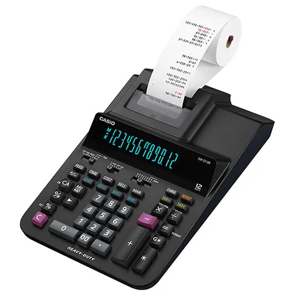 Calculadora Casio DR-210R-BK de 12 Digitos, Negra