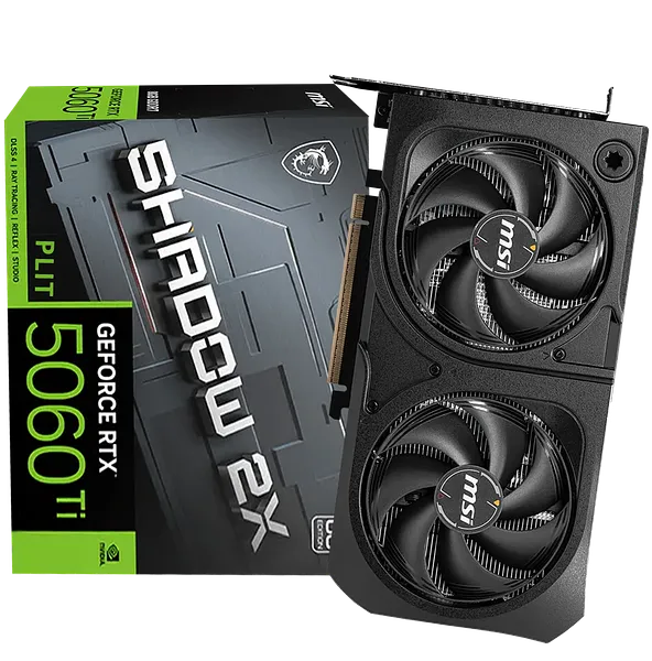 Tarjeta de Video MSI GeForce RTX 5060 Ti 8G SHADOW 2X OC PLUS 2617 MHZ