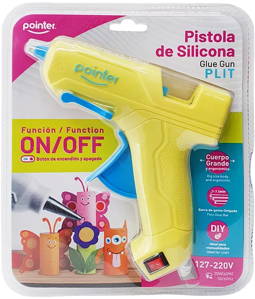 Pistola de Silicona Grande con Botón de Encendido Pointer PS-20-OF, Amarillo