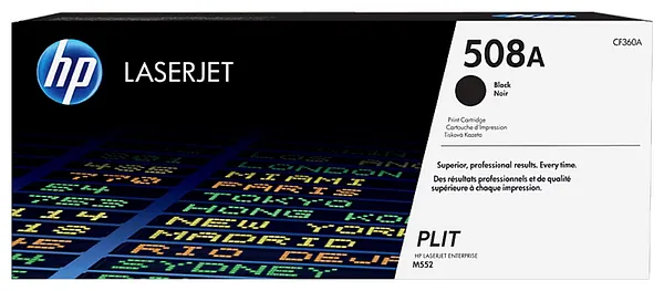 Original: Tóner HP 508A (CF360A) Negro para Impresoras LaserJet Enterprise M552, M553, M577