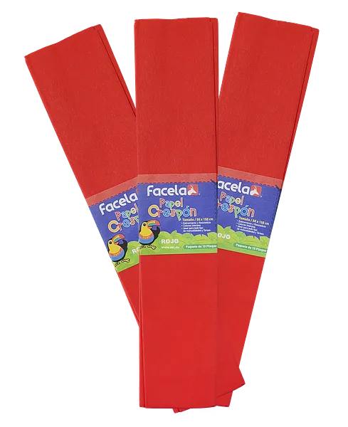 Papel Crepé Rojo, 150 cm - 10 pcs